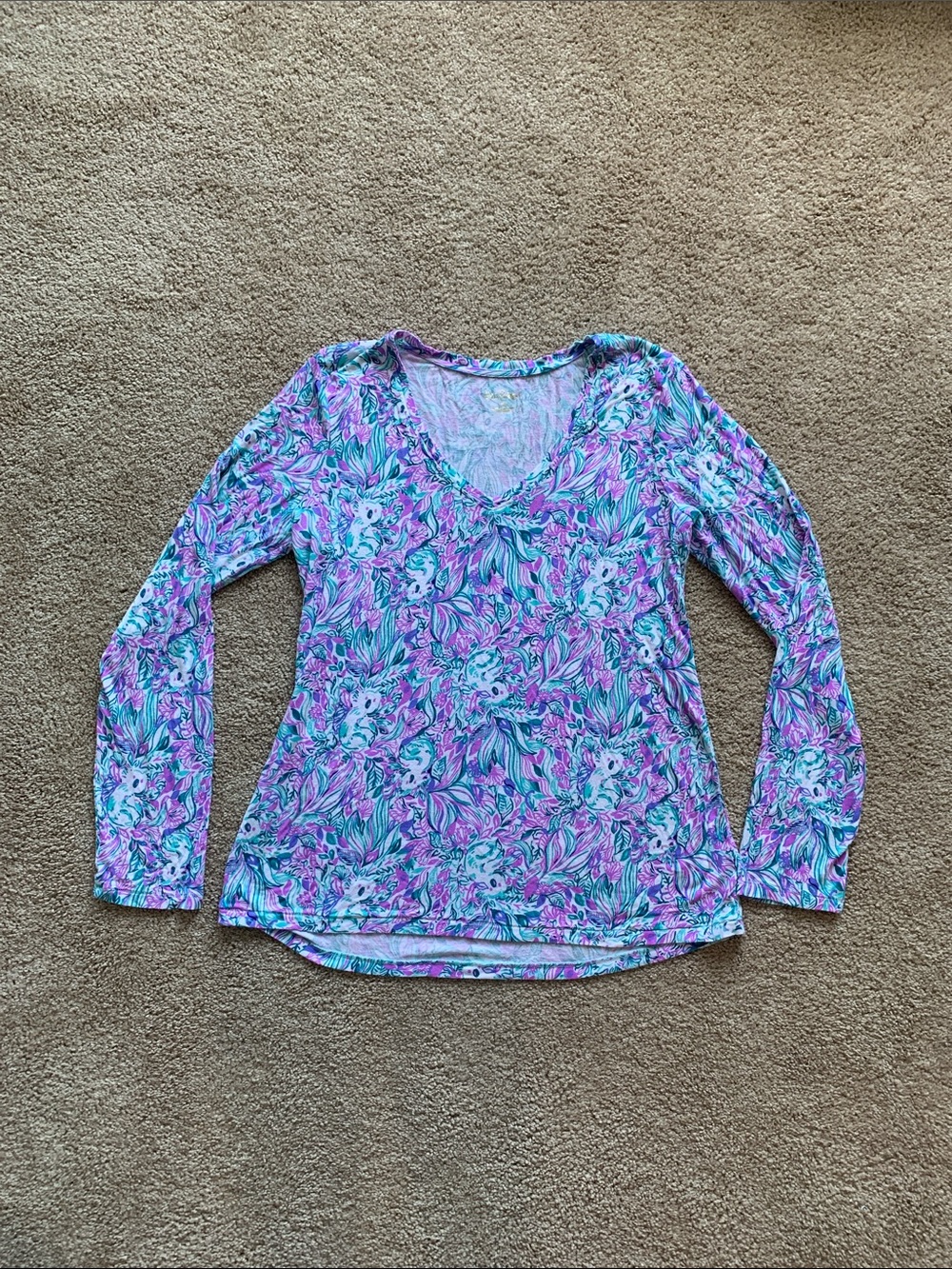 Lilly PulitzerV-Neck Long Sleeve Top